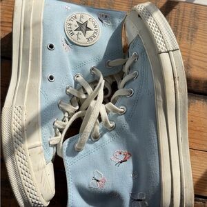 Converse Sky Blue High-Tops with Embroidery